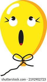 Disturbed yellow balloon, illustration, vector on a white background.