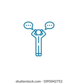Disturbing thoughts linear icon concept. Disturbing thoughts line vector sign, symbol, illustration.
