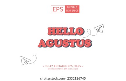 ditable text effect 3d Cartoon template style vector