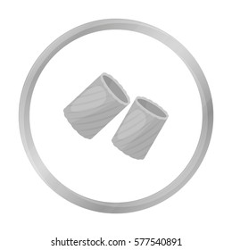Ditalini pasta icon in monochrome style isolated on white background. Types of pasta symbol stock vector illustration.