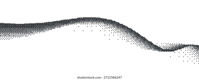 Dither punto con fundido y juego de píxeles o videojuegos. Gradiente de bits con arcade y mapa de bits y tramado. Fondo de pantalla de desvanecimiento de punto y Vector de semitono negro con bw semitono abstracto para vacilar Horizontal.
