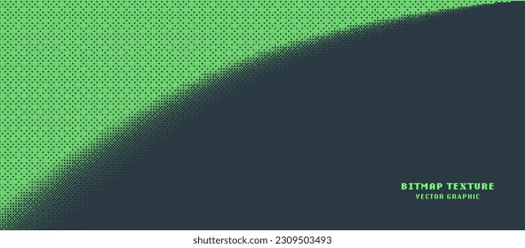 Dither Pattern Bitmap Texture Glitch Split Screen Smooth Border Vector Abstract Background. 8 Bit Graphic Pixel Art Retro Video Arcade Game Green Backdrop. Flicker Pixels Effect Panoramic Abstraction