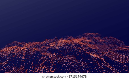 ditial particles background in glowing style design
