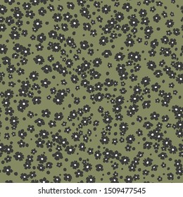 Ditsy Black Floral Seamless Pattern for Tshirt Graphic Vector Print