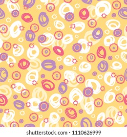Ditsy Confetti Swirls, Seamless Pattern Background, Party Illustration of Dotty Circles for Birthday Invitations, Scrapbooking,Event Celebrations & Pretty Web Stationery, Vector Surface Pattern Design