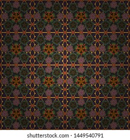 Ditsy cute floral seamless pattern in gray, violet and purple colors. Vector illustration. Small stylized flowers.