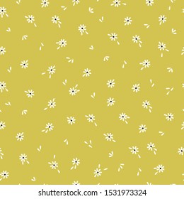 Ditsy Daisies Seamless Pattern for Tshirt Graphic Vector Print