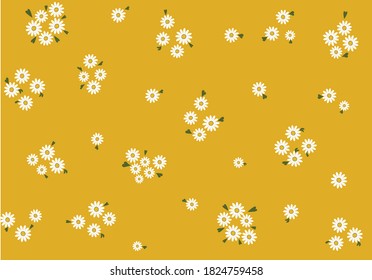 ditsy daisy seamless pattern vector design hand drawn spring daisy flower  fabric towel design pattern summer print  ditsy flower,spring,stationery,fabric,paper,packet,fashion creative decorative