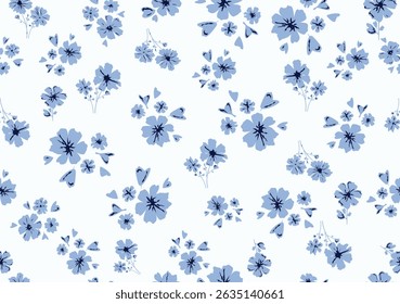 ditsy design flower floral seamless design repeating new fashion sea blue marine
