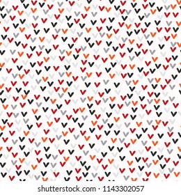 Ditsy Doodle Love Hearts Vector Pattern, Modern Seamless Background, Hand Drawn Heart Illustration for Wedding Invitations, New Baby Scrapbooking, Valentine Celebrations & Pretty I Love You Stationery