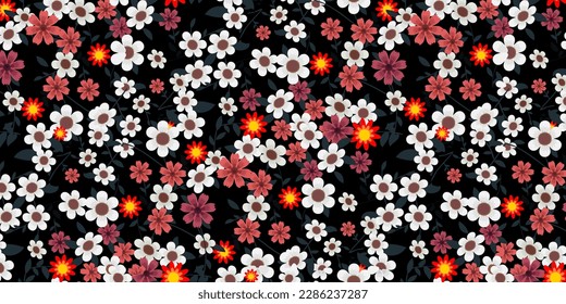 Ditsy floral abstract seamless pattern. Beautiful floral pattern. Find fill pattern on swatches