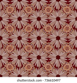 Ditsy floral background. The elegant the template for fashion prints. Vector seamless pattern. Cute pattern in small flower. Small brown, beige and red flowers.