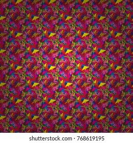 Ditsy floral background. Vector seamless pattern. Small red, green and pink flowers. Cute pattern in small flower. The elegant the template for fashion prints.