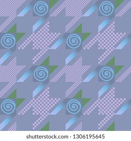 Ditsy floral motif pattern small square flowers fabric design ultimate blue background. Abstract check simple geometric crowbar allover print block for ladies dress, apparel textile, fashion garment.