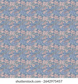Ditsy Floral Pattern Blue Pink Green Flowers