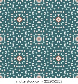 Ditsy floral pattern on green background for fashion, textile, wallpaper, home decor