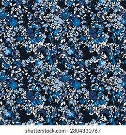 ditsy floral pattern with small delicate flowers on a white background. Vintage cottagecore print for fabric and wallpaper.