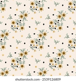 Ditsy floral pattern. Small little flower pattern background. Repeat seamless pattern. Ditsy print. Liberty style. Flower surface design. Ditsy floral flower for fashion, texture, wrapping, decor
