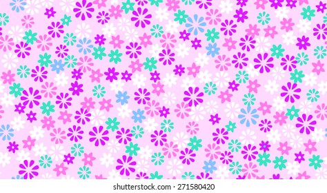 Ditsy floral pattern with small pink flowers 