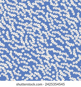 Ditsy floral print. Cute seamless pattern with simple tiny flowers in style of rustic and cottage core. Vintage floral background. Botanical vector illustration