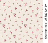 Ditsy floral seamless pattern. Small flower pattern background. Repeat pattern. Ditsy print. Ditsy style background for fashion,fabric, wrapping, decor. Flower pattern printing on surface. vector 