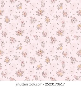 Ditsy florale nahtlose Muster. Kleine kleine Blume Muster Hintergrund. Muster wiederholen. Ditsy-Print. Liberty-Stil. Botanische Oberflächengestaltung. Ditsy Blumen für Mode, Textur, Stoff, Umhüllung, Dekor