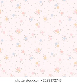 Ditsy florale nahtlose Muster. Kleine kleine Blume Muster Hintergrund. Muster wiederholen. Ditsy-Print. Liberty-Stil. Botanische Oberflächengestaltung. Ditsy Blumen für Mode, Textur, Stoff, Umhüllung, Dekor