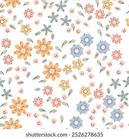 Ditsy padrão floral sem costura. Fundo pequeno pequeno do padrão da flor. Repita o padrão. Impressão de Ditsy. Estilo Liberty. Projeto da superfície botânica. Ditsy floral para moda, textura, tecido, envoltório, decoração