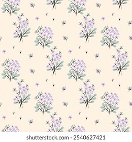 Ditsy floral seamless pattern. Small tiny little flower pattern background. Repeat seamless pattern. Ditsy print. Liberty style. Flower surface design. Ditsy floral for fashion, texture, fabric, decor