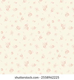 Ditsy floral seamless pattern. Small flower pattern background. Repeat pattern. Ditsy print style background for fashion, fabric, wrapping, decor. Flower pattern printing on surface. vector 