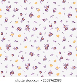 Ditsy floral seamless pattern. Small flower pattern background. Repeat pattern. Ditsy print. Ditsy style background for fashion,fabric, wrapping, decor. Flower pattern printing on surface. vector 