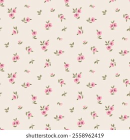 Ditsy floral seamless pattern. Small flower pattern background. Repeat pattern. Ditsy print. Ditsy style background for fashion,fabric, wrapping, decor. Flower pattern printing on surface. vector 