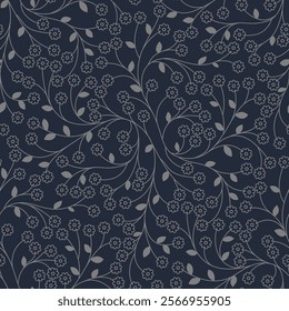 Ditsy floral seamless pattern. Small little flower pattern background. Repeat pattern. Ditsy print. Liberty style. Botanic surface design. Ditsy floral for fashion, texture, fabric, wrapping, decor