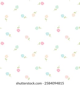 Ditsy floral seamless pattern. Small floral pattern background. Tiny flower seamless design. Spring flower print for textile, cover, surface, poster design, phone cases, children clothes print, dress