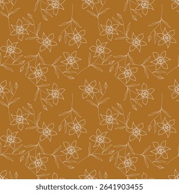Ditsy floral seamless pattern. Small little flower pattern background. Repeat pattern. Ditsy print. Liberty style. Botanic surface design. Ditsy floral for fashion, texture, fabric, wallpaper, decor