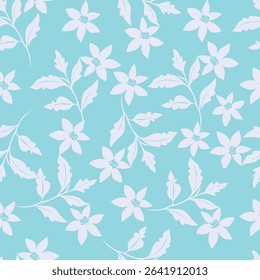 Ditsy floral seamless pattern. Small little flower pattern background. Repeat pattern. Ditsy print. Liberty style. Botanic surface design. Ditsy floral for fashion, texture, fabric, wallpaper, decor
