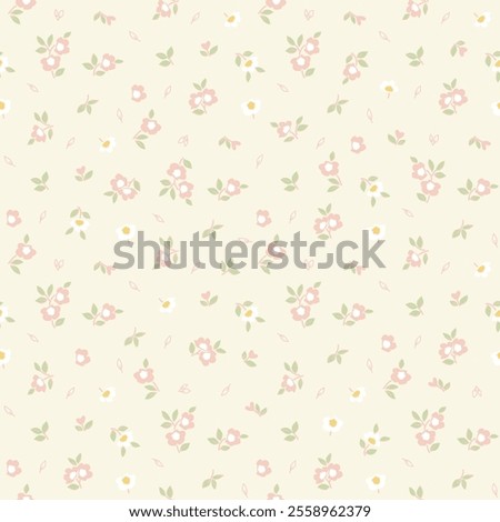 Ditsy floral seamless pattern. Small flower pattern background. Repeat pattern. Ditsy print. Ditsy style background for fashion,fabric, wrapping, decor. Flower pattern printing on surface. vector 