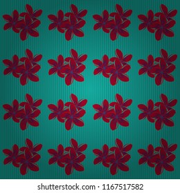 Ditsy floral style. The elegant the template for fashion prints. Vector small flowers in green, blue and red colors. Cute seamless pattern in small flowers.