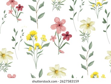 ditsy flower butter yellow floral reating seamless flower new fashion
