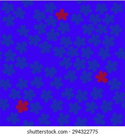 Ditsy flower pattern in midnight colors - deep indigo and fuscia - seamless tile for background, wallpaper or fabric
