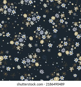 Ditsy flower seamless fabric design pattern