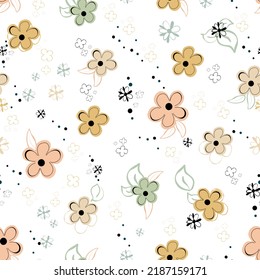 Ditsy flower seamless fabric design pattern