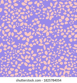 Ditsy flower seamless pattern. Simple floral texture. Flower silhouettes. Small meadow plants. Summer botanical background. For fabric and texture,
