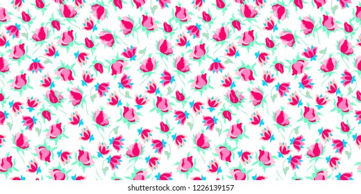 ditsy flowers inspired by Persian tile/ ditsy flowers for fashion print