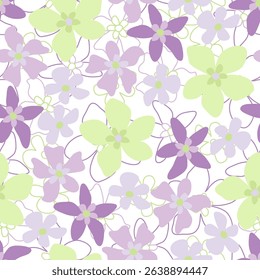 Ditsy Flowers. Seamless pattern background with flowers. Ideal for women's and men's clothing, children's clothing, home decor. Vector illustration