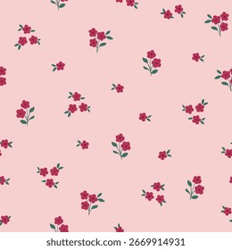 Ditsy Flores sin patrón. Impresión de moda para textiles, Fondo de pantalla y embalaje.
