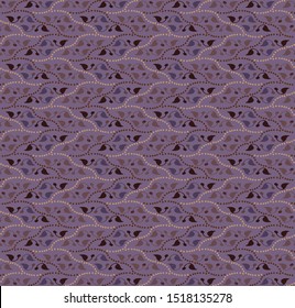 Ditsy leaf stripe seamless pattern. Hand drawn stylized nature background. Brown purple leaves color muted tones. All over print for fall autumn textile. Vector repeat eps10