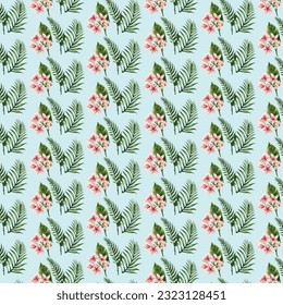 Ditsy liberty style seamless patterns. Set of summer daisy flowers in white and blue. Simple flat modern drawing. Floral texture collection for textile and fashion design. Spring botanical print.