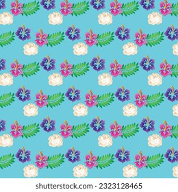 Ditsy liberty style seamless patterns. Set of summer daisy flowers in white and blue. Simple flat modern drawing. Floral texture collection for textile and fashion design. Spring botanical print.