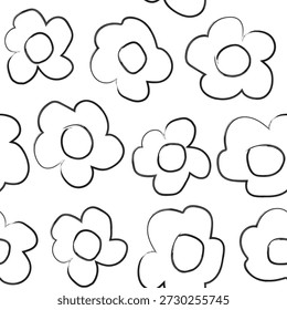 Ditsy Outline Floral nahtloses Muster Design für Mode Textilien, Grafiken, Hintergründe und Kunsthandwerk